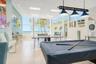 Club room and game room.