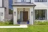 Solid Ash front door / porch ceiling has stained cypress tongue and groove paneling. See virtual tour