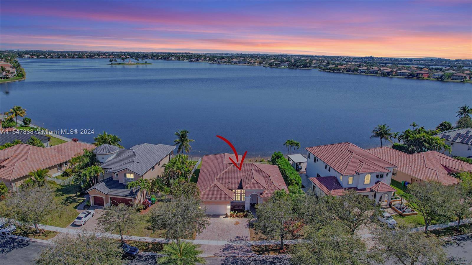 The Lakefront one story home you were waiting for in the Gated community of Sunset Lakes !