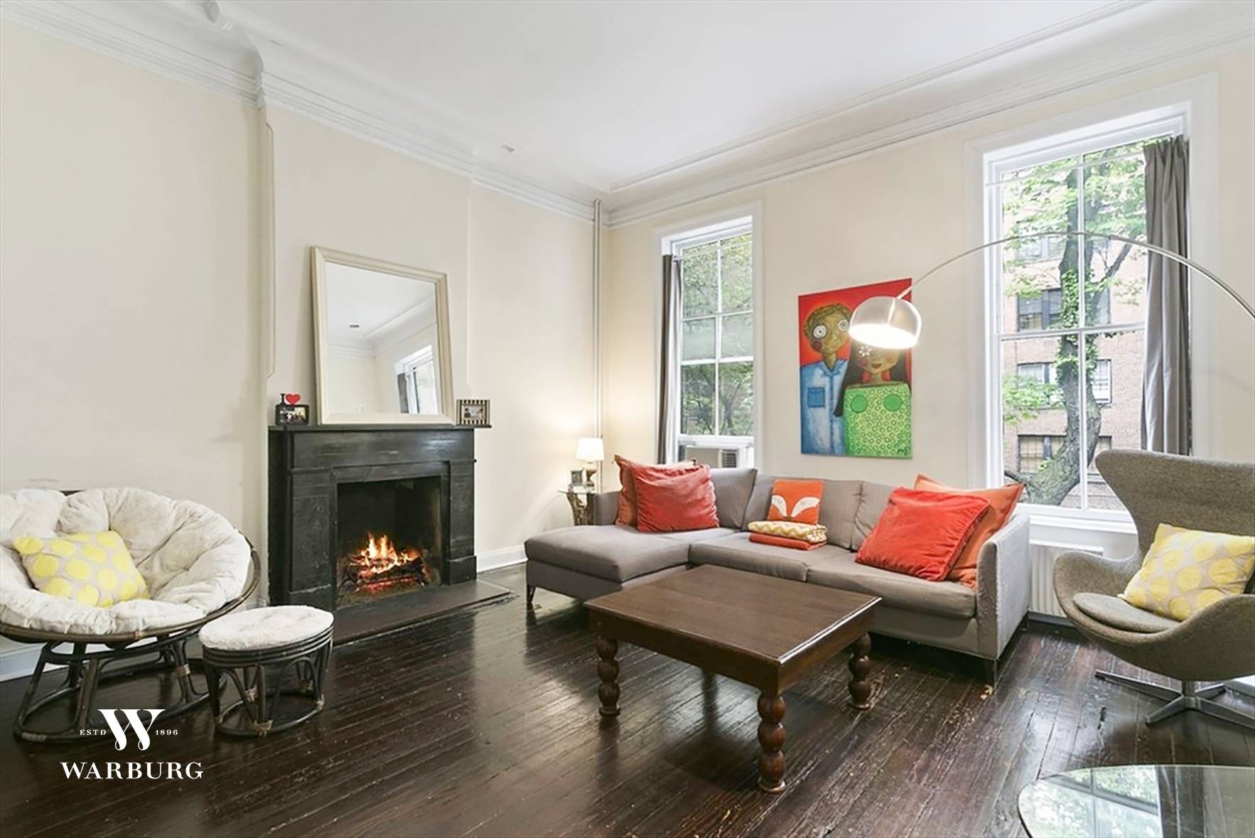 A delightful turn of the century row house approx 3, 000 SF 9 rooms, on a block lined with brownstones facing north with a southern facing garden garden and flagstone ...