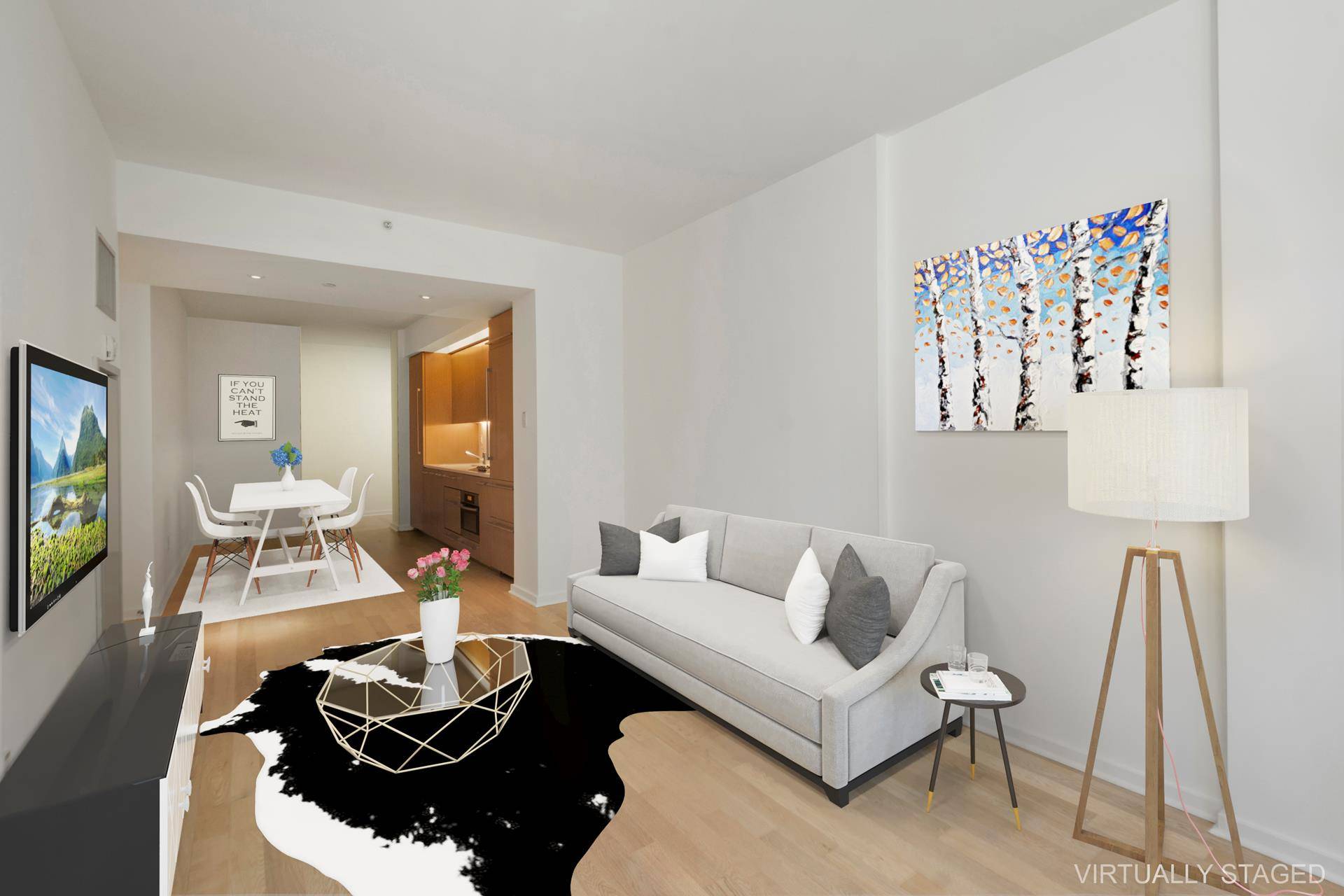 New to Market at Gramercy by Stark Modern light filled, and quiet corner one bedroom, one bath awaits.