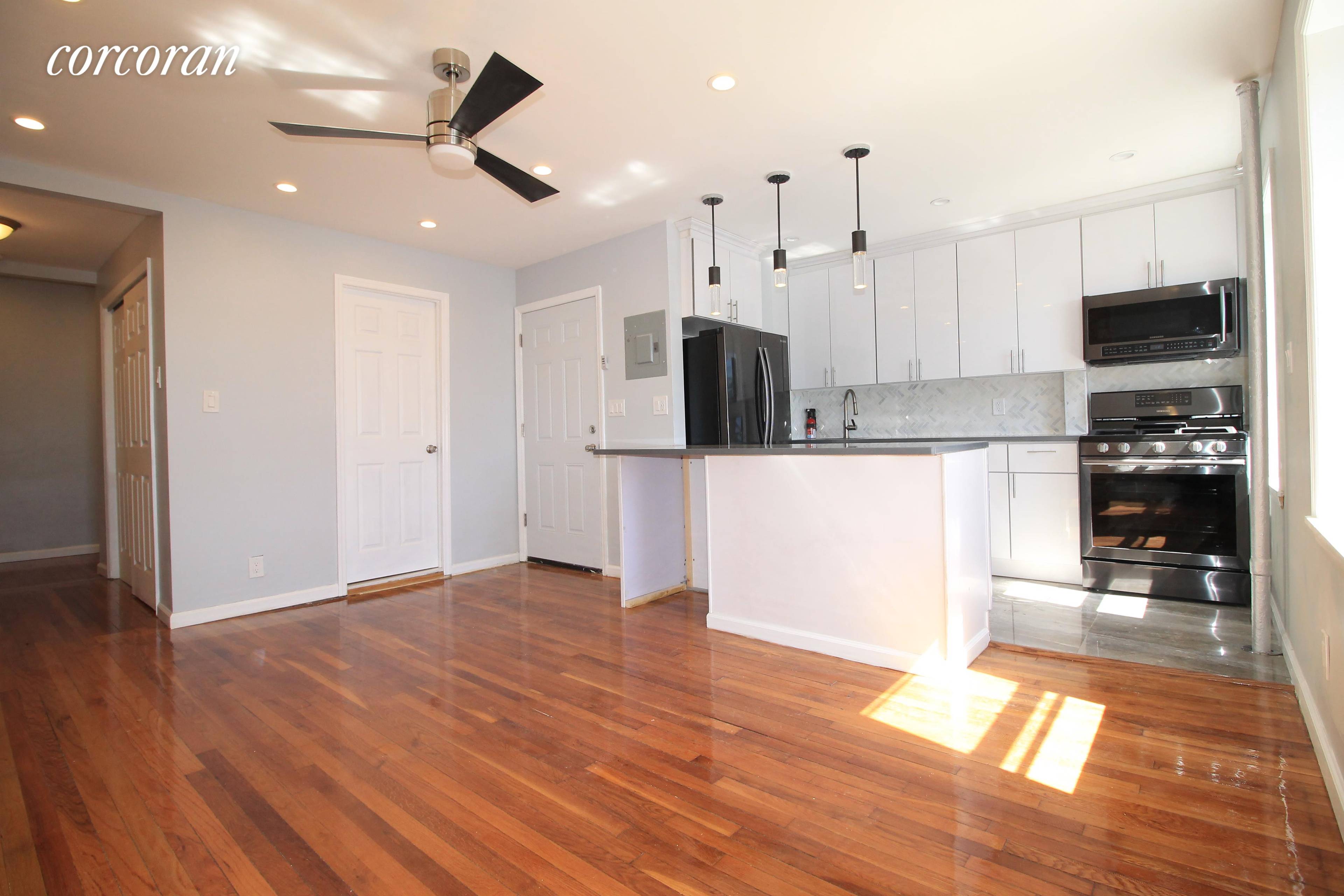 This newly renovated 2BR 1BA floor through apartment is located on a bucolic block in beautiful Bedford Stuyvesant, Brooklyn.
