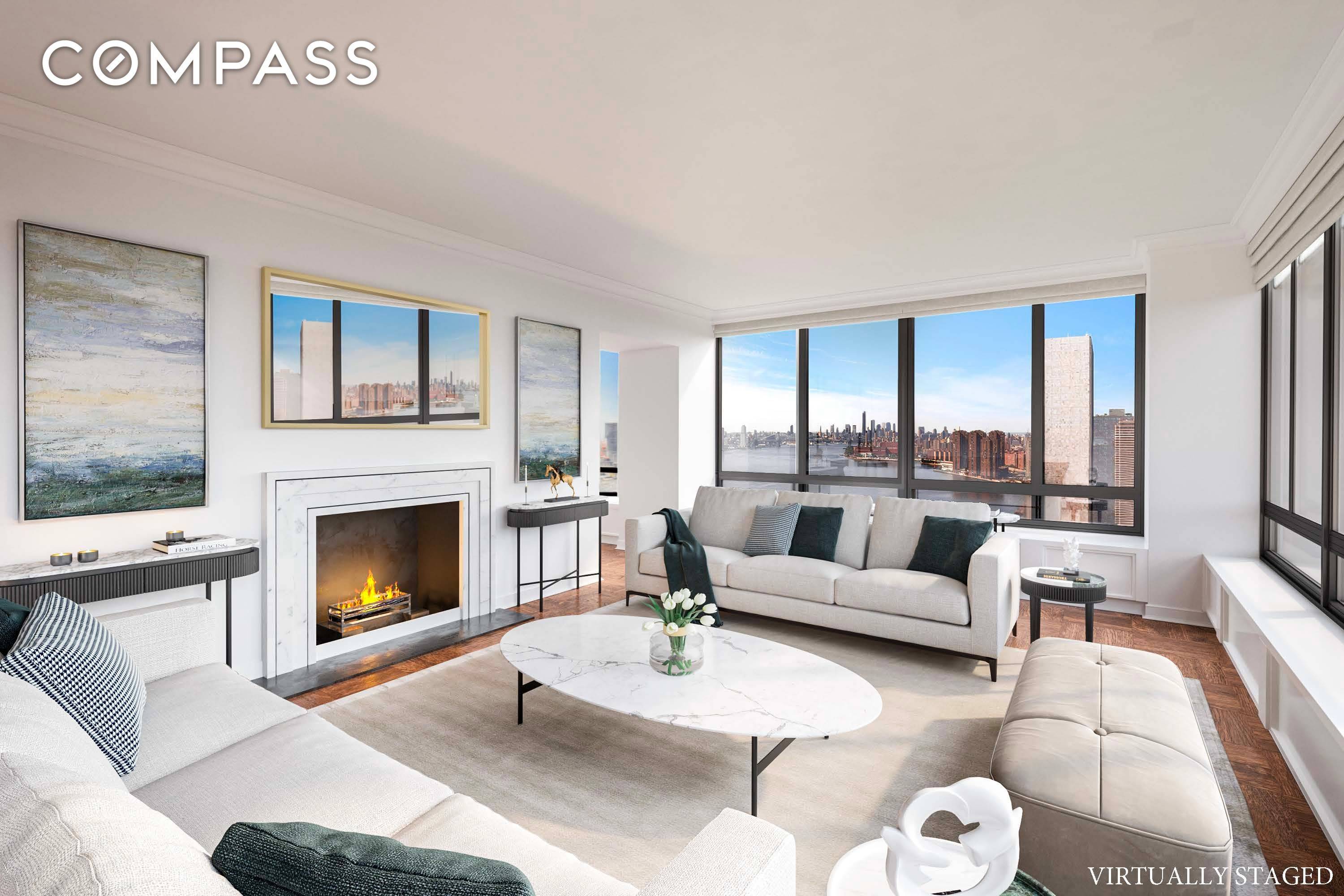 Elegant and Iconic 5 Bedroom Duplex Penthouse on the River The Residence Situated on the 37th and 38th floor of the historically significant 870 UN Plaza is this magnificent duplex ...