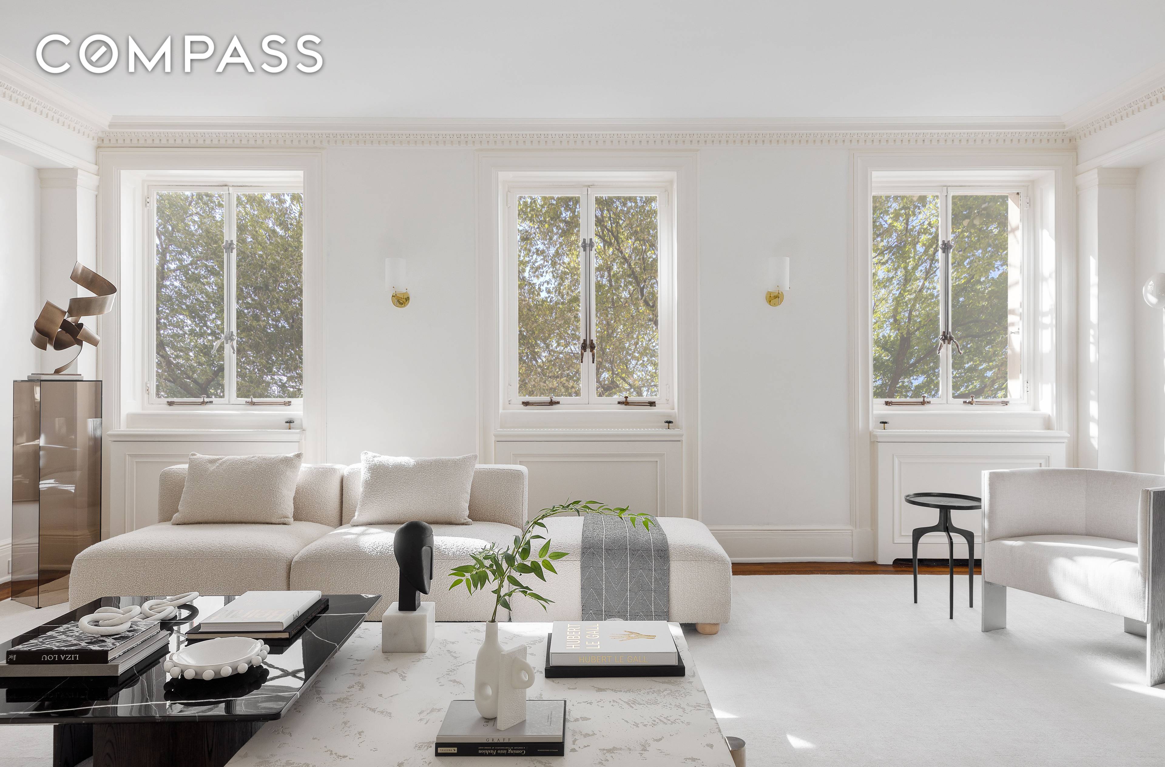 This stunning and supremely elegant Fifth Avenue residence has been impeccably renovated, featuring direct views of Central Park, grand proportions, a magnificent conservatory and its own private outdoor space.
