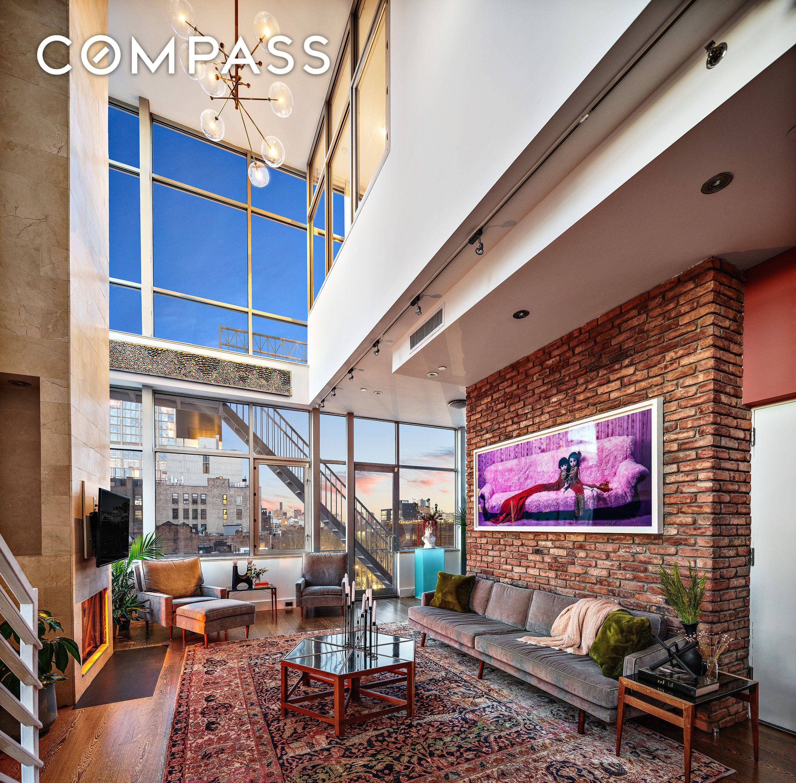 This triplex penthouse is a truly exceptional and luxurious living space.