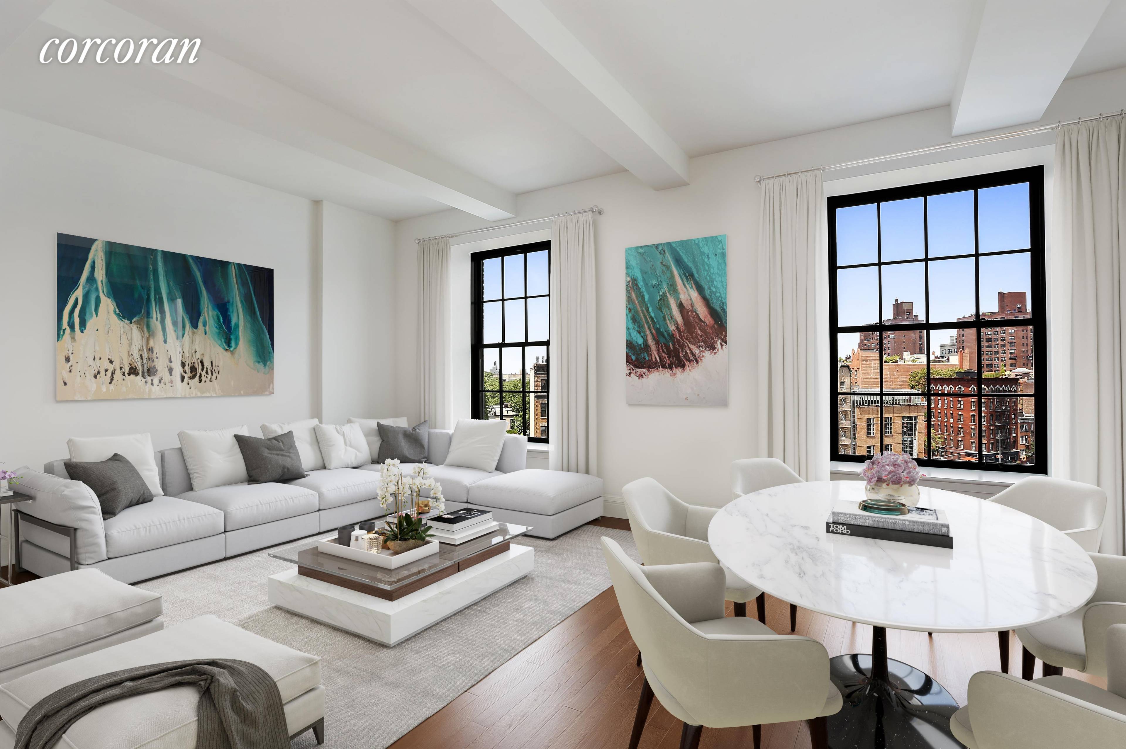 Located in the luxury condominium, The Greenwich Lane, this spectacular corner three bedroom, three and a half bathroom residence spans approximately 2, 452 gross square feet.