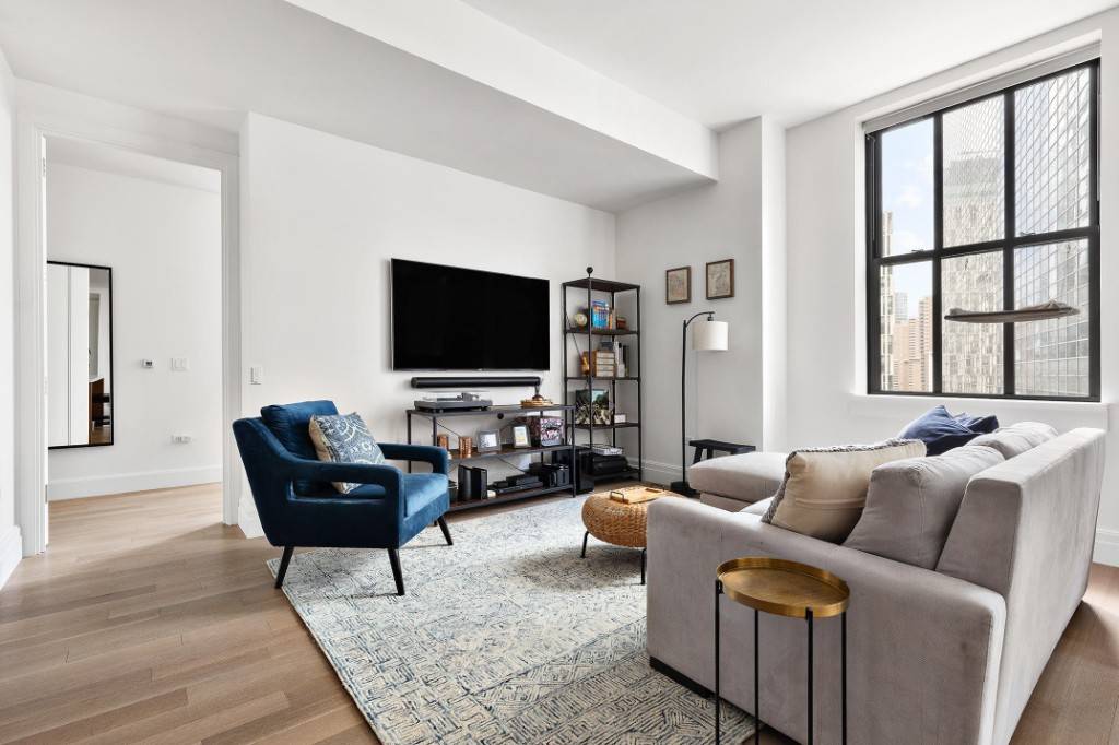 Luxury split two bedroom two bath apartment in the historic Ralph Walker building in downtown Tribeca.