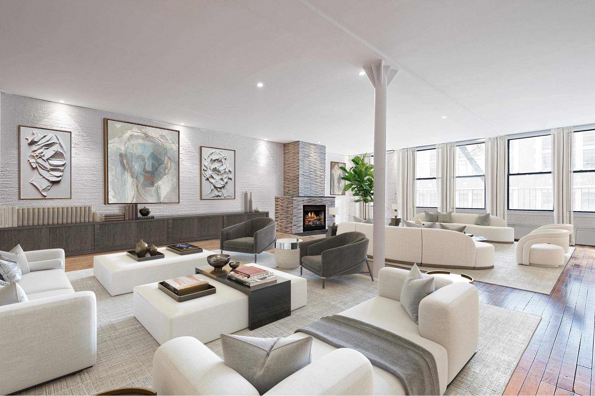 MASSIVE and exquisite 3800 square foot private full floor condo loft with brand new multi million dollar gut renovation in the Gramercy area that has also been featured on Gossip ...