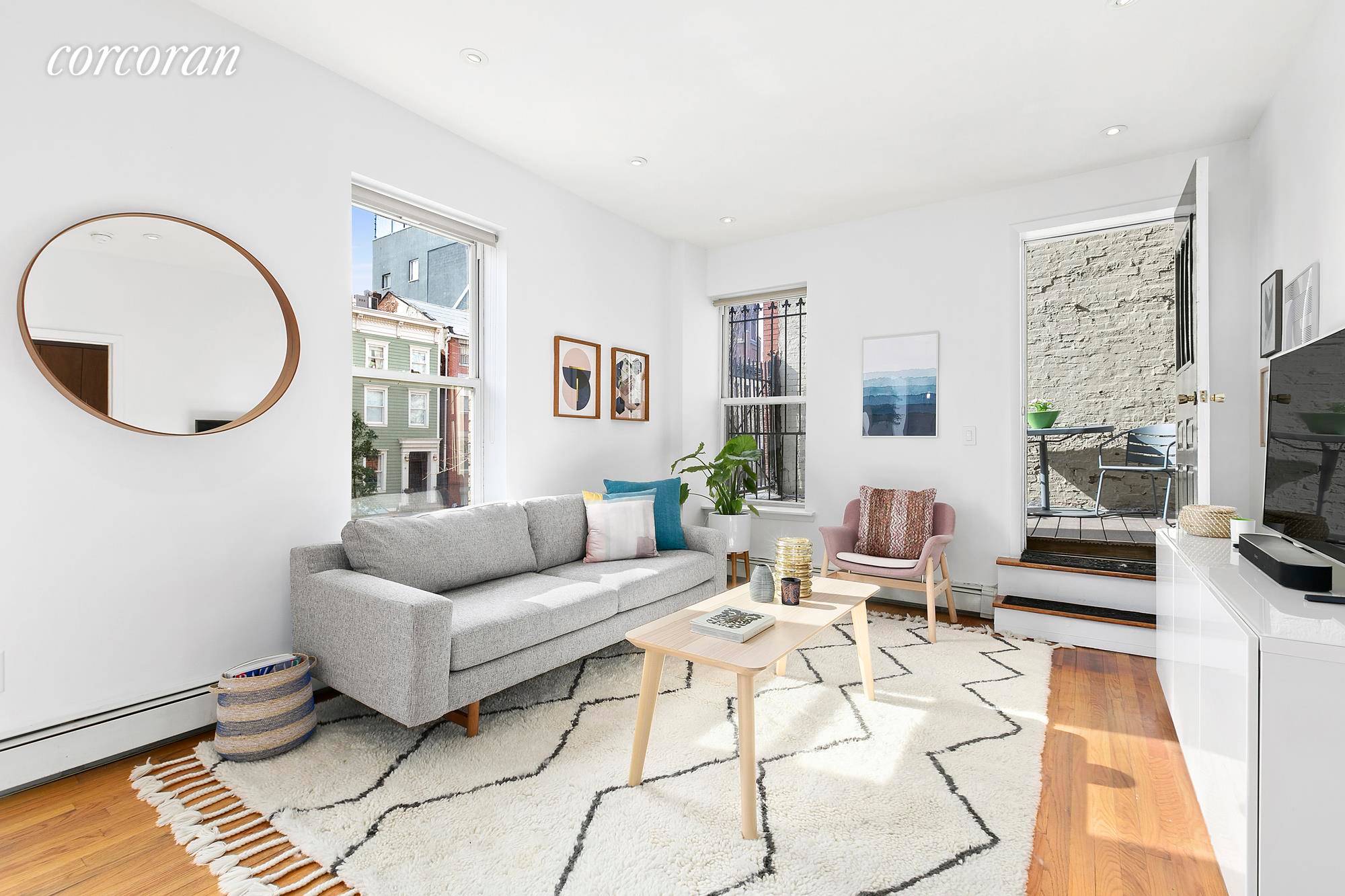 This south facing fully renovated one bedroom condominium rental with a terrace is on the border of two of Brooklyn's most coveted neighborhoods Cobble Hill and Boerum Hill.