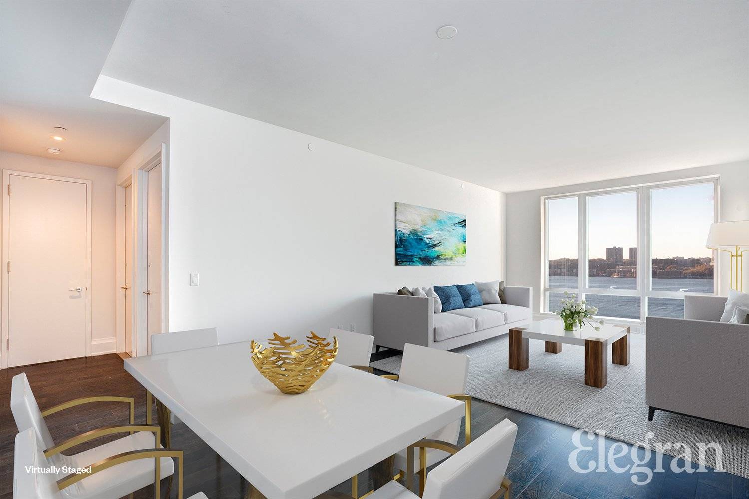 This beautiful 2bedroom 2bath offers direct HUDSON RIVER VIEW !