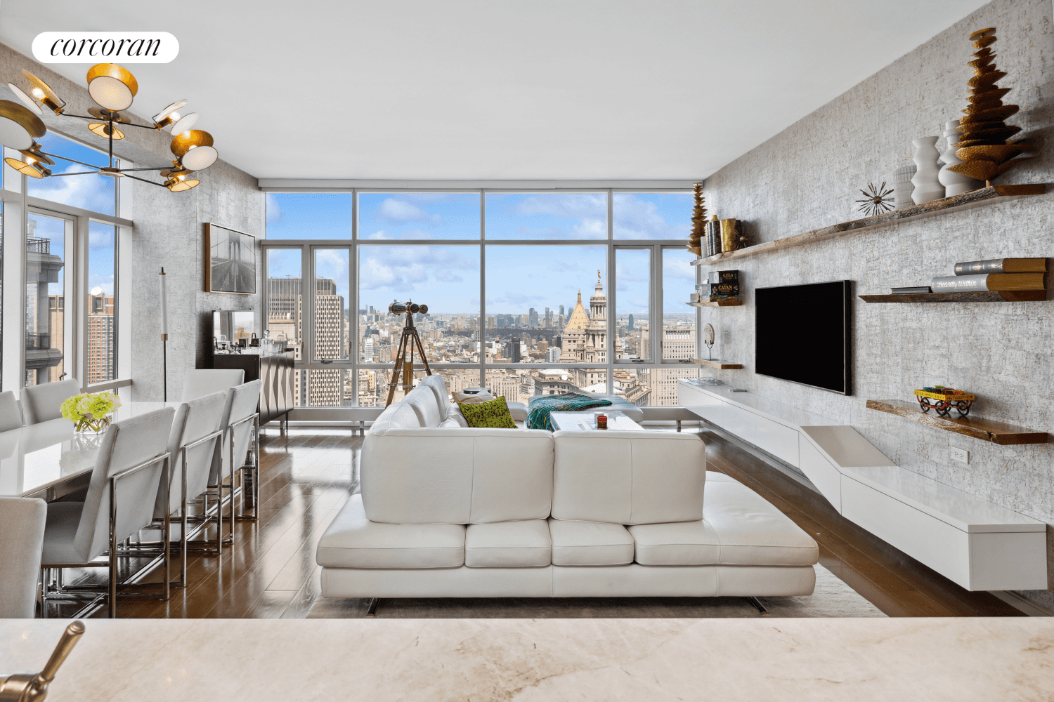 Welcome to Unit 48A ! This 1, 624 sq ft split two bedroom, two and a half bath corner offers spectacular north and west views of the Manhattan skyline through ...