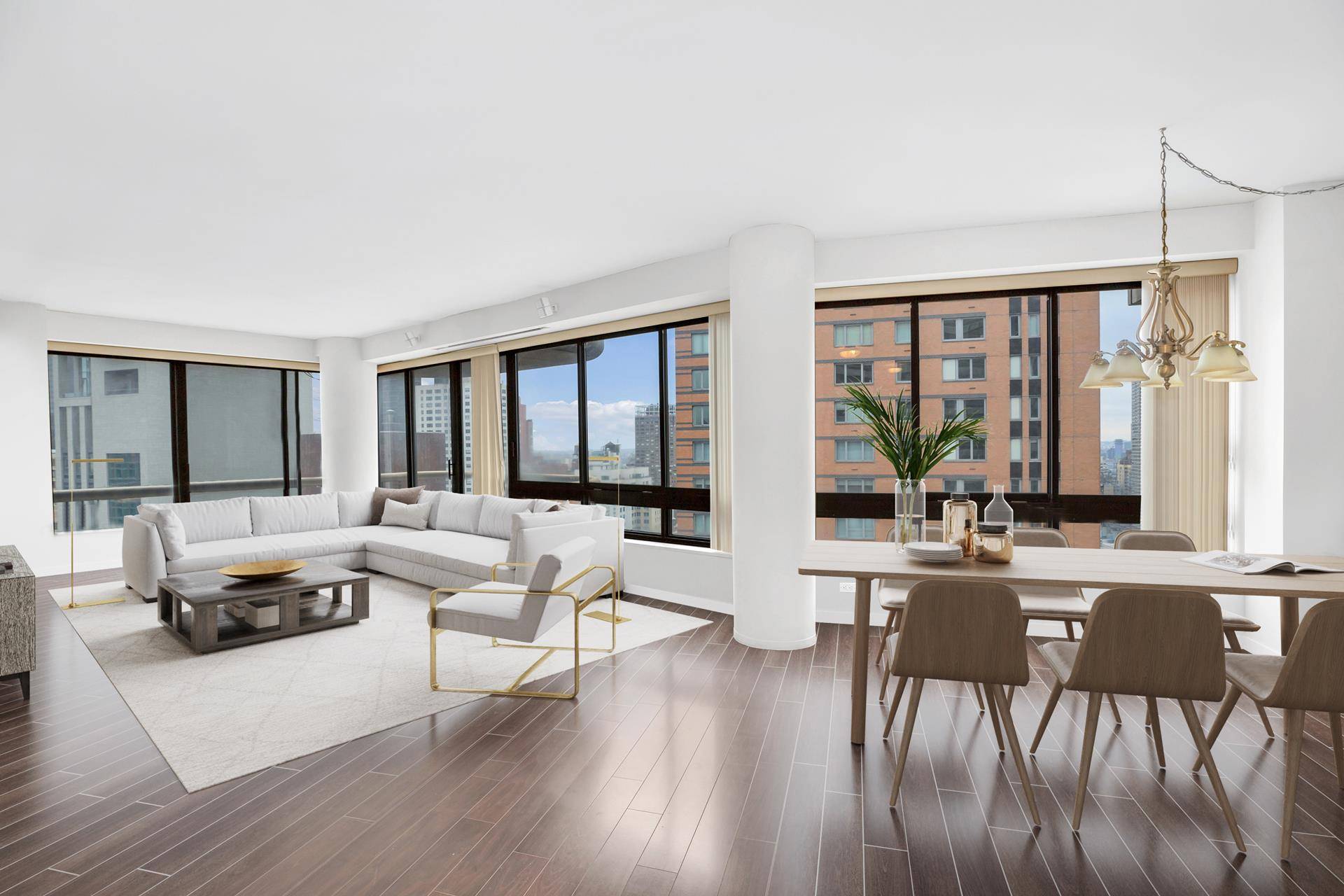 Perched on the northeast corner of the 25th floor, luxuriate in sunlight streaming through floor to ceiling windows, a stunning 2 bedroom home awaits.