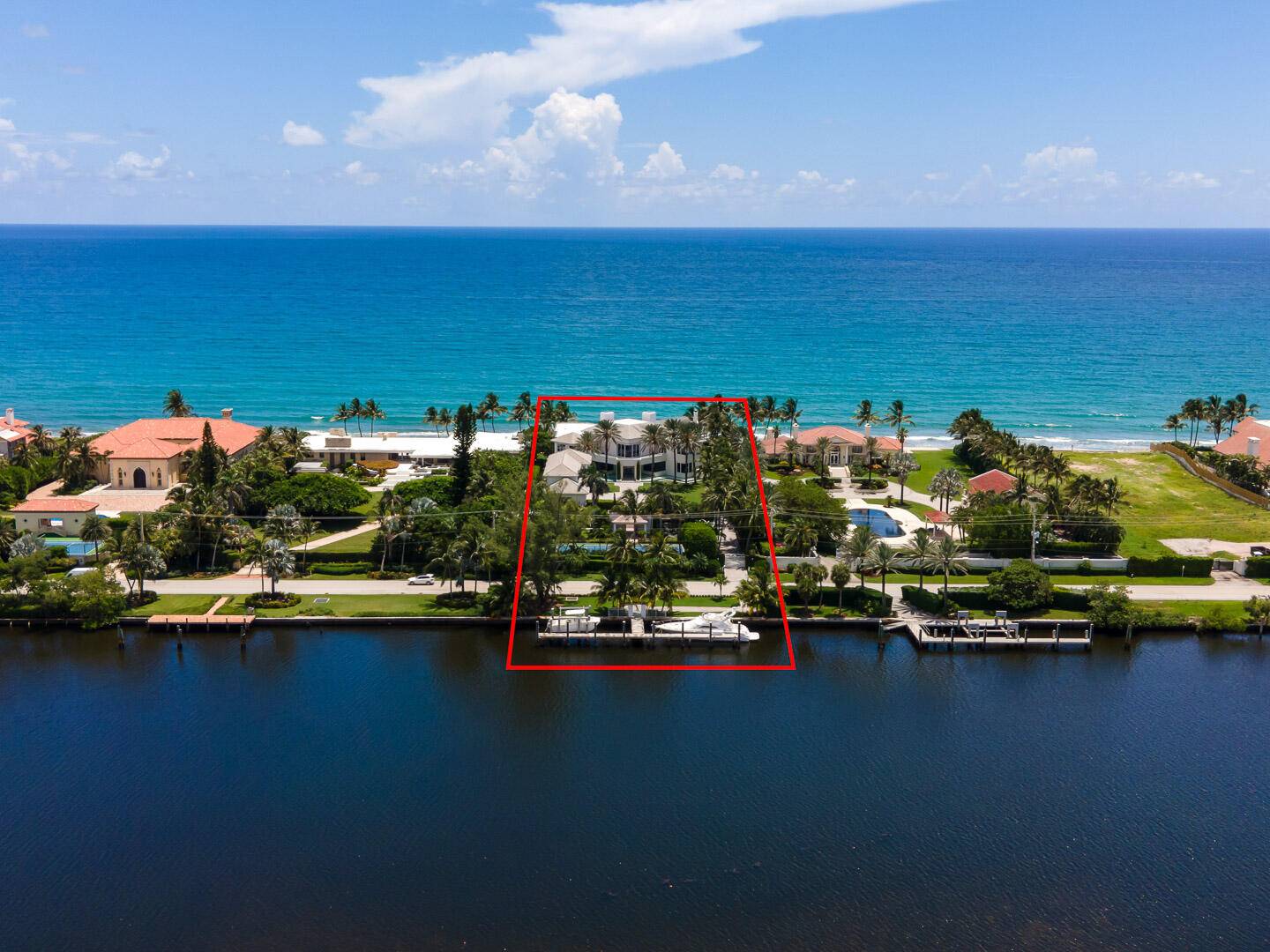 Spectacular Ocean to Lake estate with 7 bedrooms, 8 bathrooms and 3 half baths.