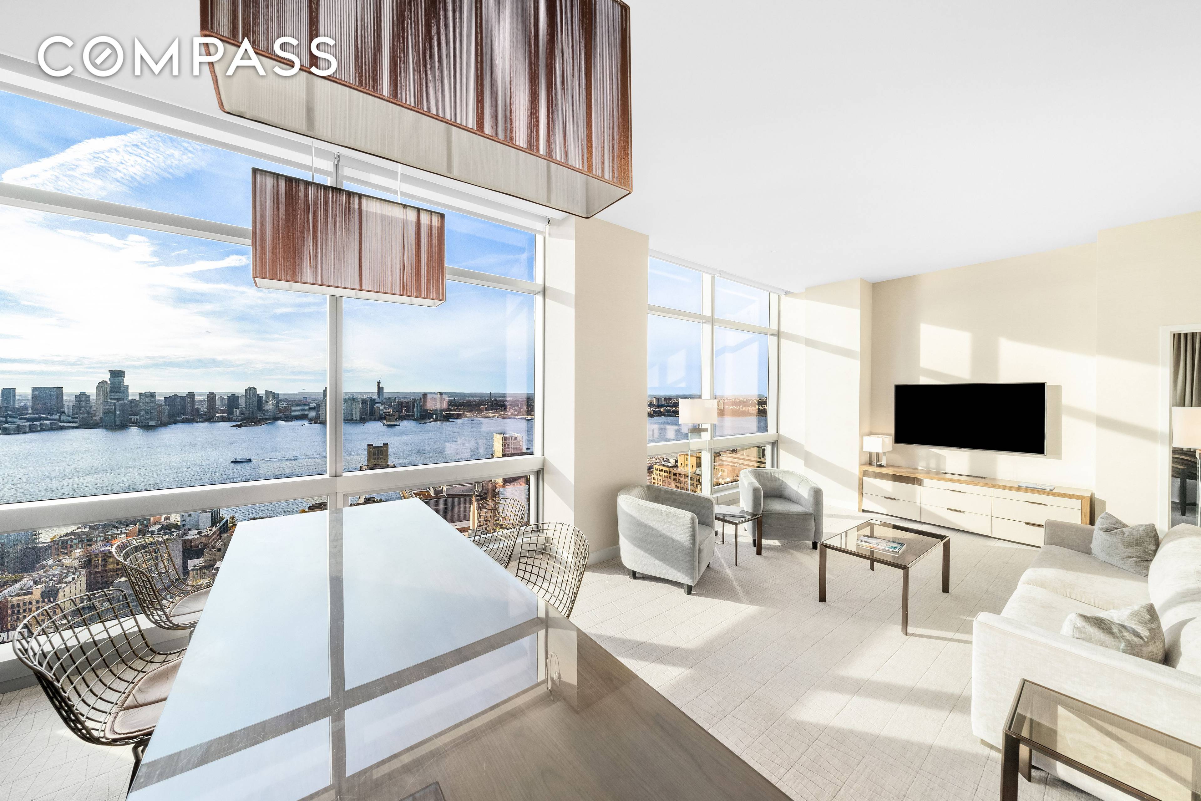 CINEMATIC EXPERIENCE... Perched on the 43rd Floor of The Dominick, the only independent Five Diamond property in NYC, this PENTHOUSE two 2 bedroom, two and a half 2.