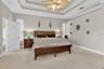 Primary bedroom-Custom tray ceiling with accent lighting