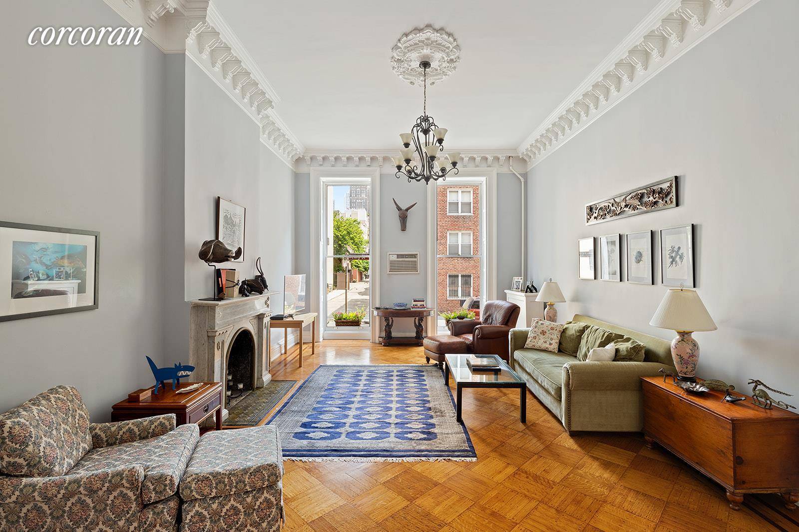 Enjoy your private garden and lovely light filled home in this stunning, spacious parlor floor garden floor duplex in an 1851 Brooklyn Heights 3 unit townhouse.