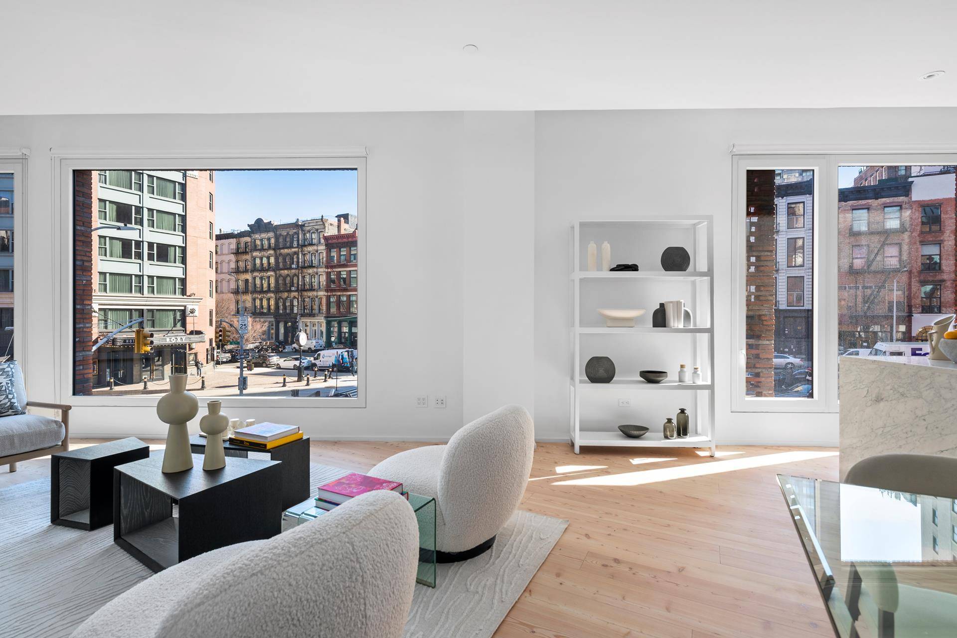 Residence 2North is an 1, 880 square foot, three bedroom, two and a half bath floor thru loft like home overlooking the iconic TriBeCa triangle.