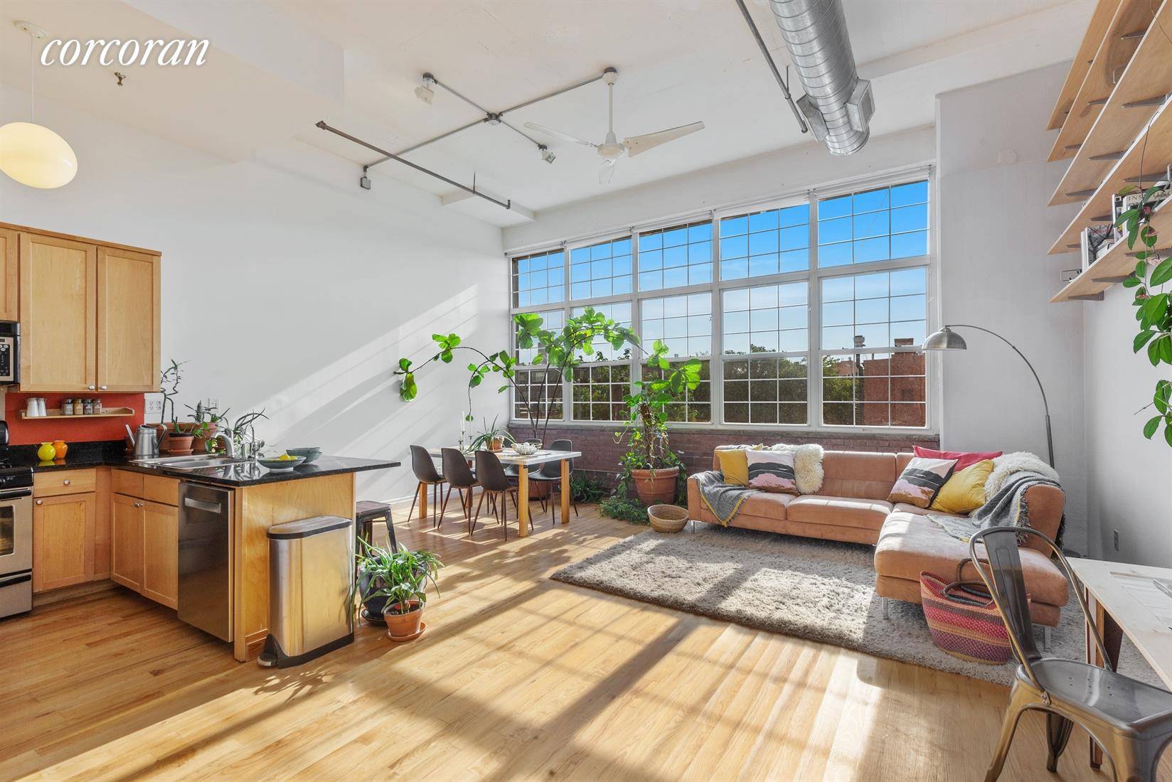 Imagine the plants you could grow if you had 140 square feet of windows and the morning sun beaming in to your quintessential New York loft apartment !