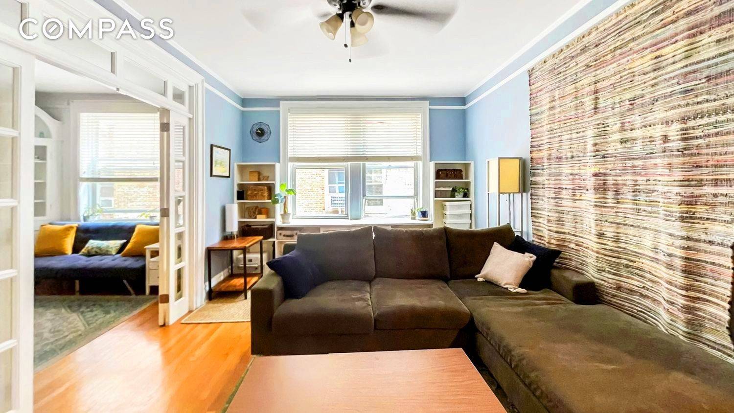 You'll want to move right into this gorgeous Jackson Heights two bedroom, one bathroom co op featuring an expansive, flexible layout and abundant prewar charm.