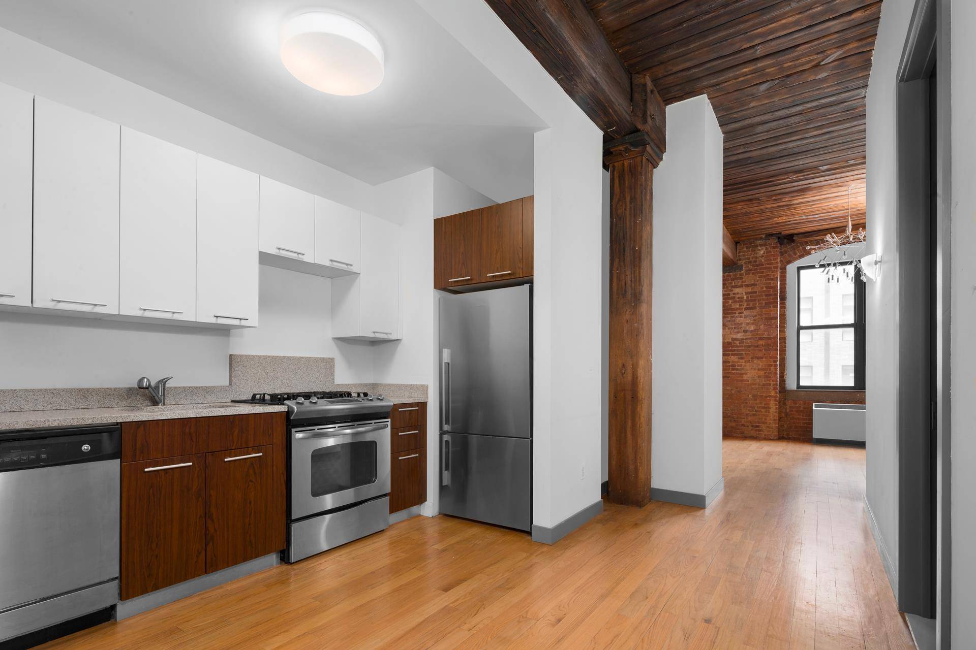 Rent Stabilized ! ! ! ! Upon entering this spacious alcove studio you are immediately greeted by the original wooden beams and restored wooden ceilings which compliment this unique home.