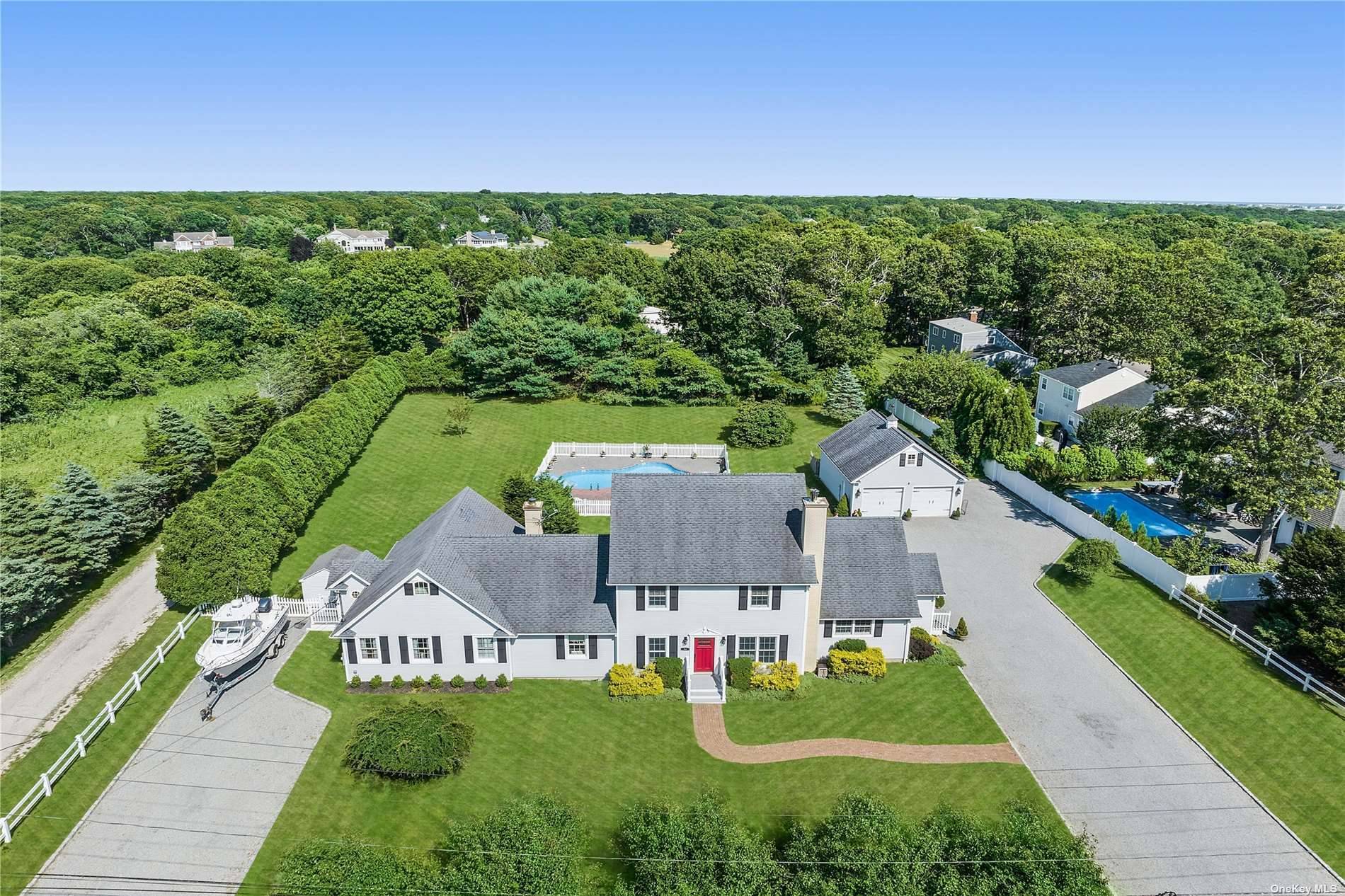 This meticulously maintained and cherished colonial style 3, 646sqft home, sits on just over 1 acre of private, well manicured land in highly desirable and serene Remsenburg !