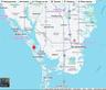 Map of Paradise Island surrounded by the Intracoastal and Gulf of Mexico with the restaurants of downtown Saint Petersburg only 6-8 miles away via Cen
