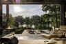 a patio area and view