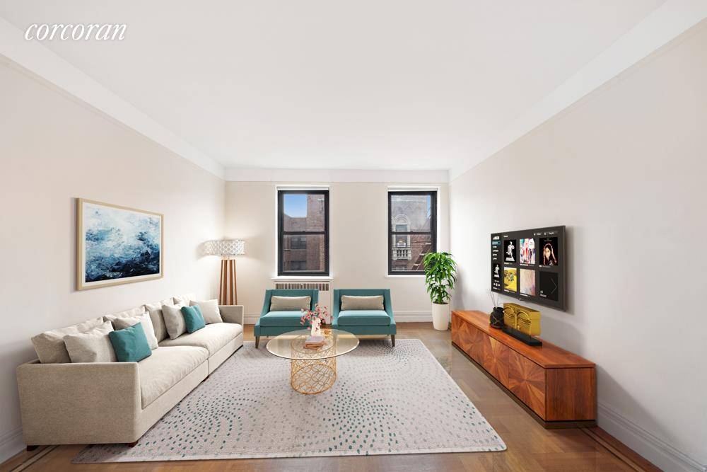 Airy, Bright, Serene, and Spacious are words that best describe this very large one bedroom apartment located in Hudson Heights.