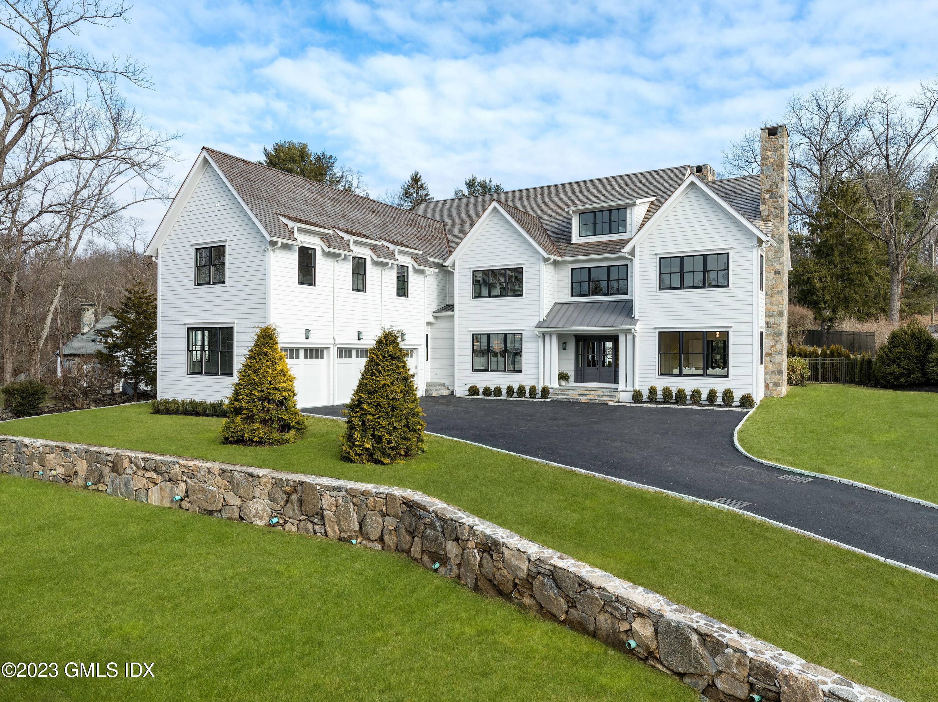 Exciting new 2023 construction on quiet lane set high on 2 acres off Riversville w 10' ceilings, spectacular natural light and 4 levels of living.