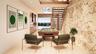 Lower recreation room/lounge, leading to the gym and pool