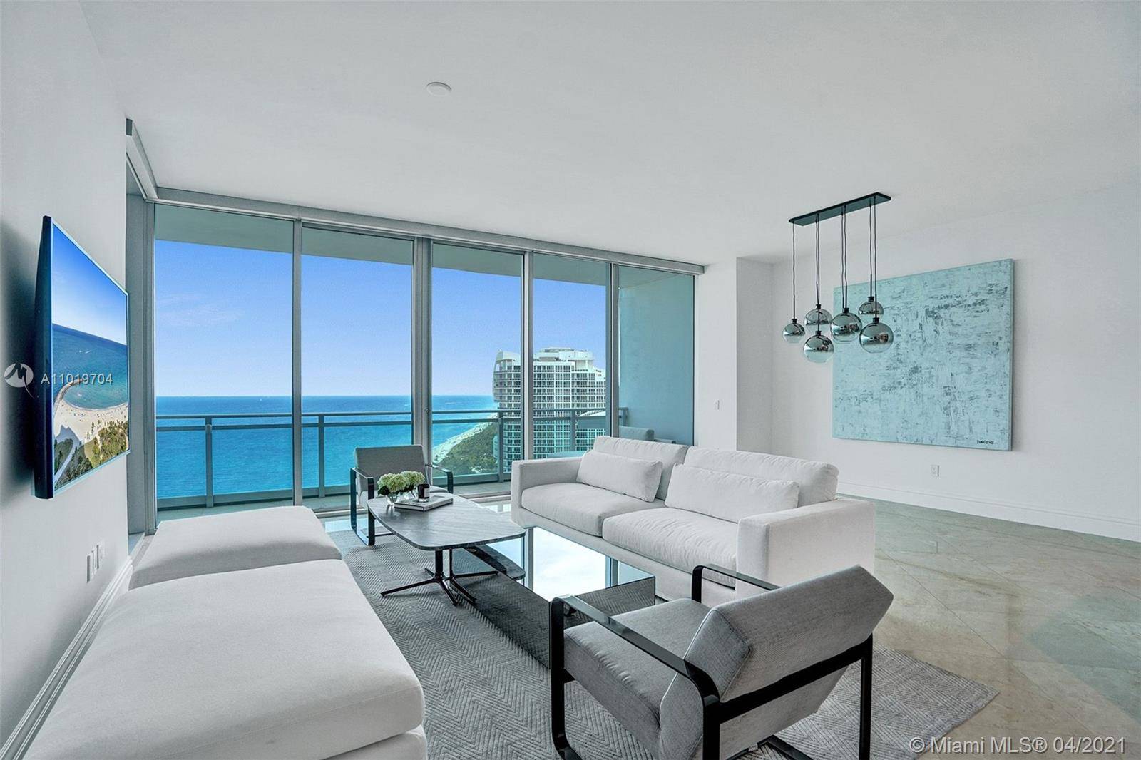 Luxurious waterfront residence with stunning south east, direct ocean views that has just been professionally renovated.