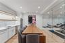 Dining room featuring recessed lighting and light wood-type flooring