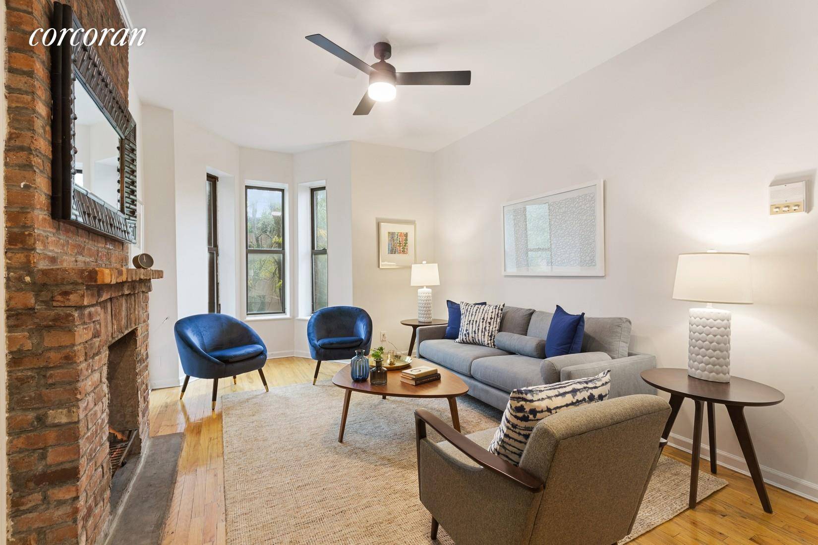 Gorgeous southern light, a working WOOD BURNING FIREPLACE, and generous closet space are just a few of the details that make this spacious one bedroom, pre war CONDO so special.