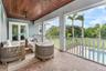 Covered Balcony with pool views