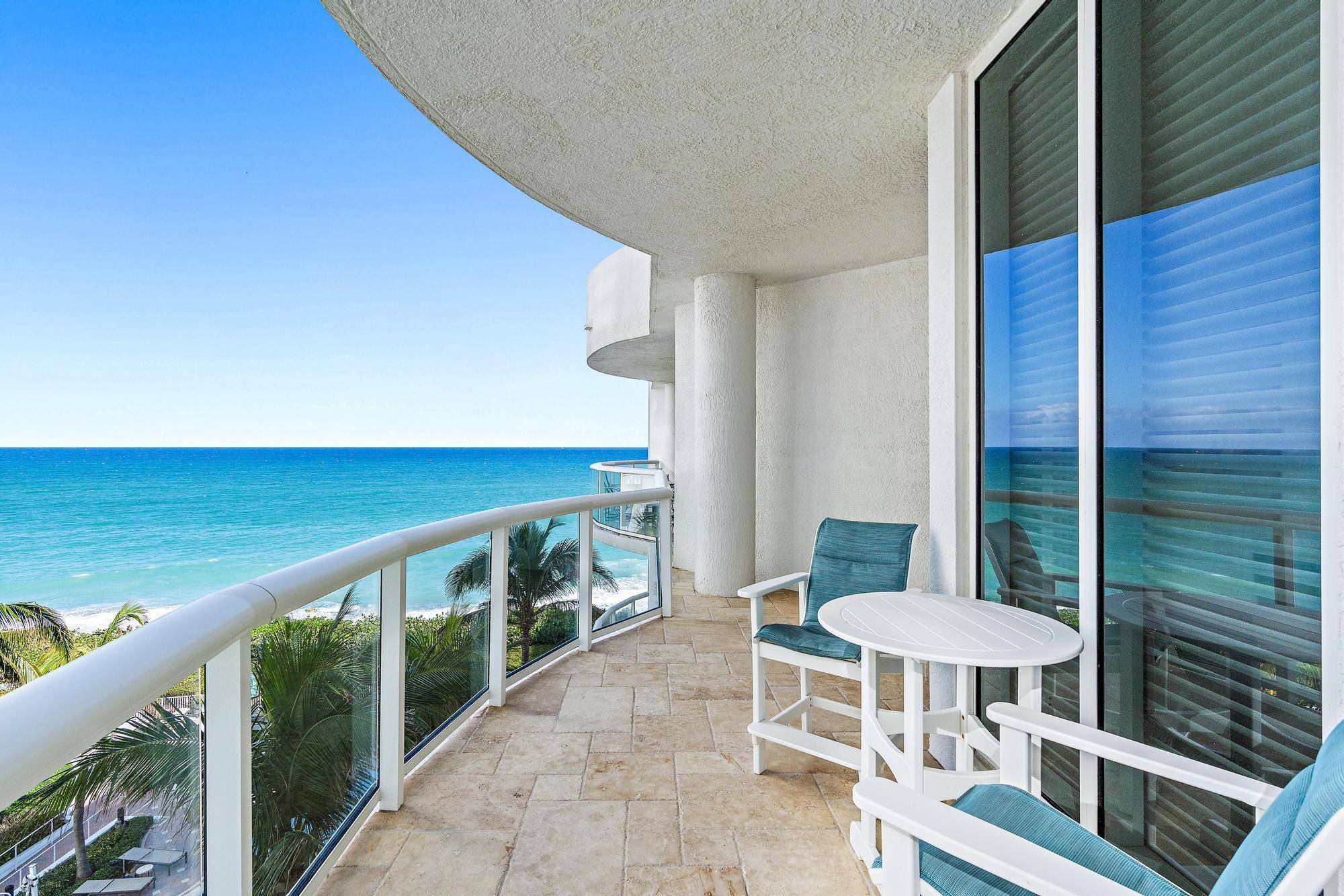 Oceanfront renovated townhome with 3 bedrooms each bedroom including private en suite baths.