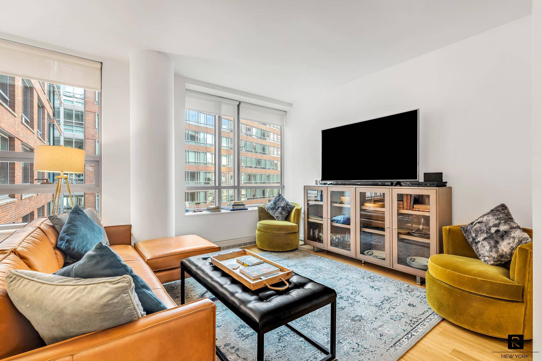 Quintessential one bed one bath apartment in the Riverhouse, the only LEED certified Green condominium in North Battery Park West Tribeca.