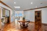 Entry foyer with bay view at end of hall