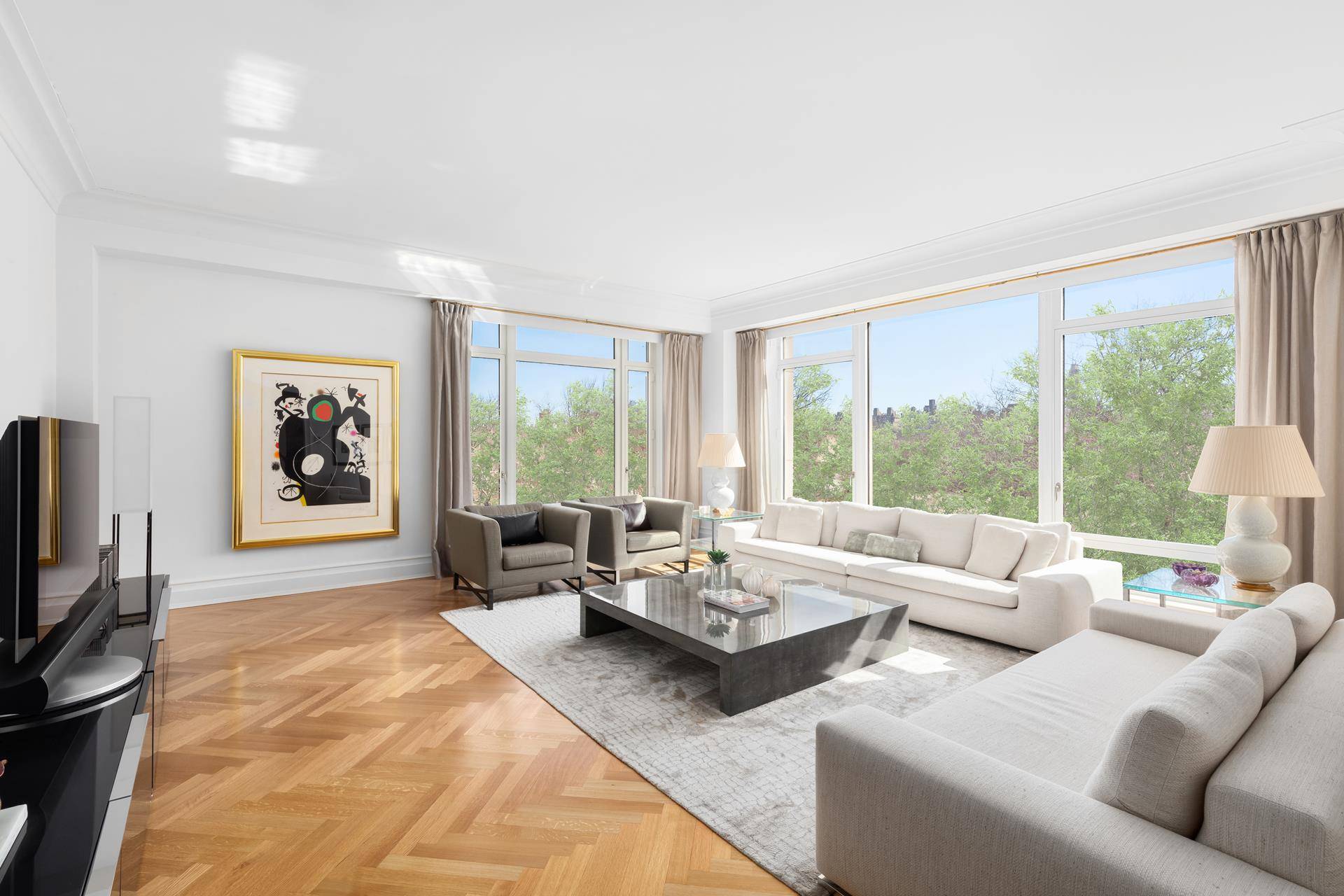 Over 54 feet of frontage of direct Central Park views from one of the largest residences available at the iconic 15 CPW, one of the City's most desirable residential condominiums ...