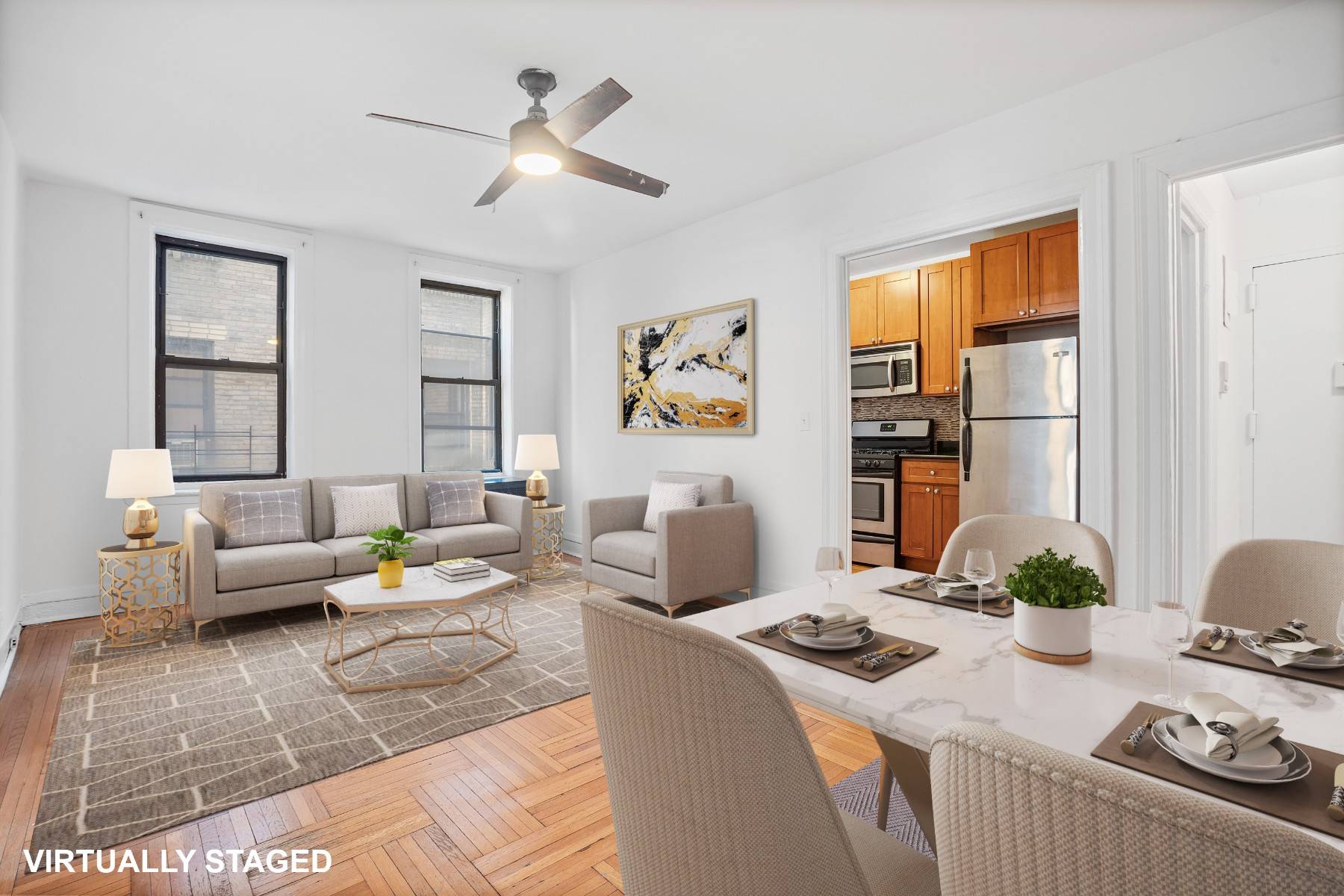 Spacious and full of pre war charm, this large one bedroom condo 732 sq ft offers both classic elegance and modern convenience.