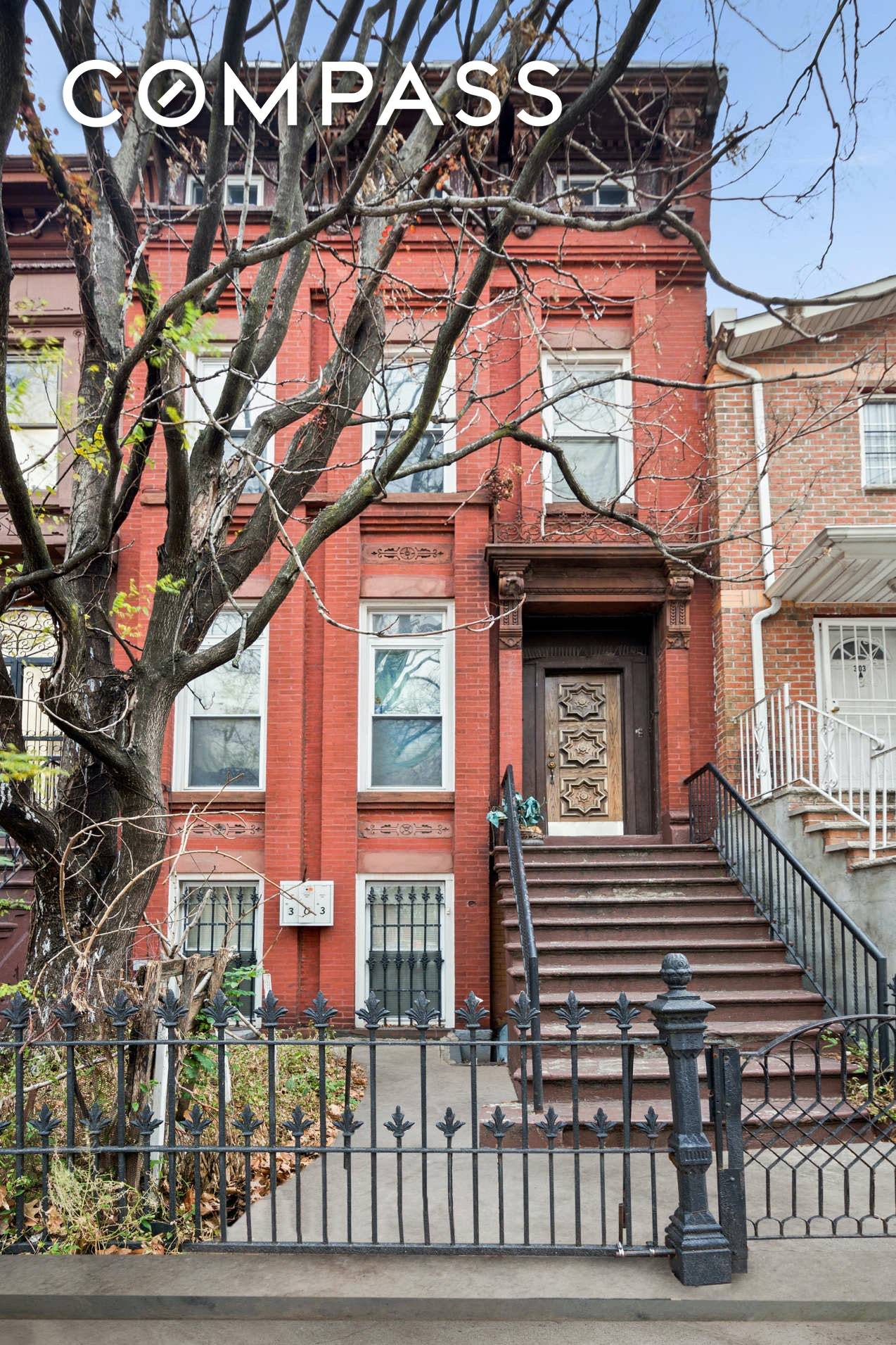 This two family, four story plus full basement Brownstone is offered for sale for the first time in over 50 years.