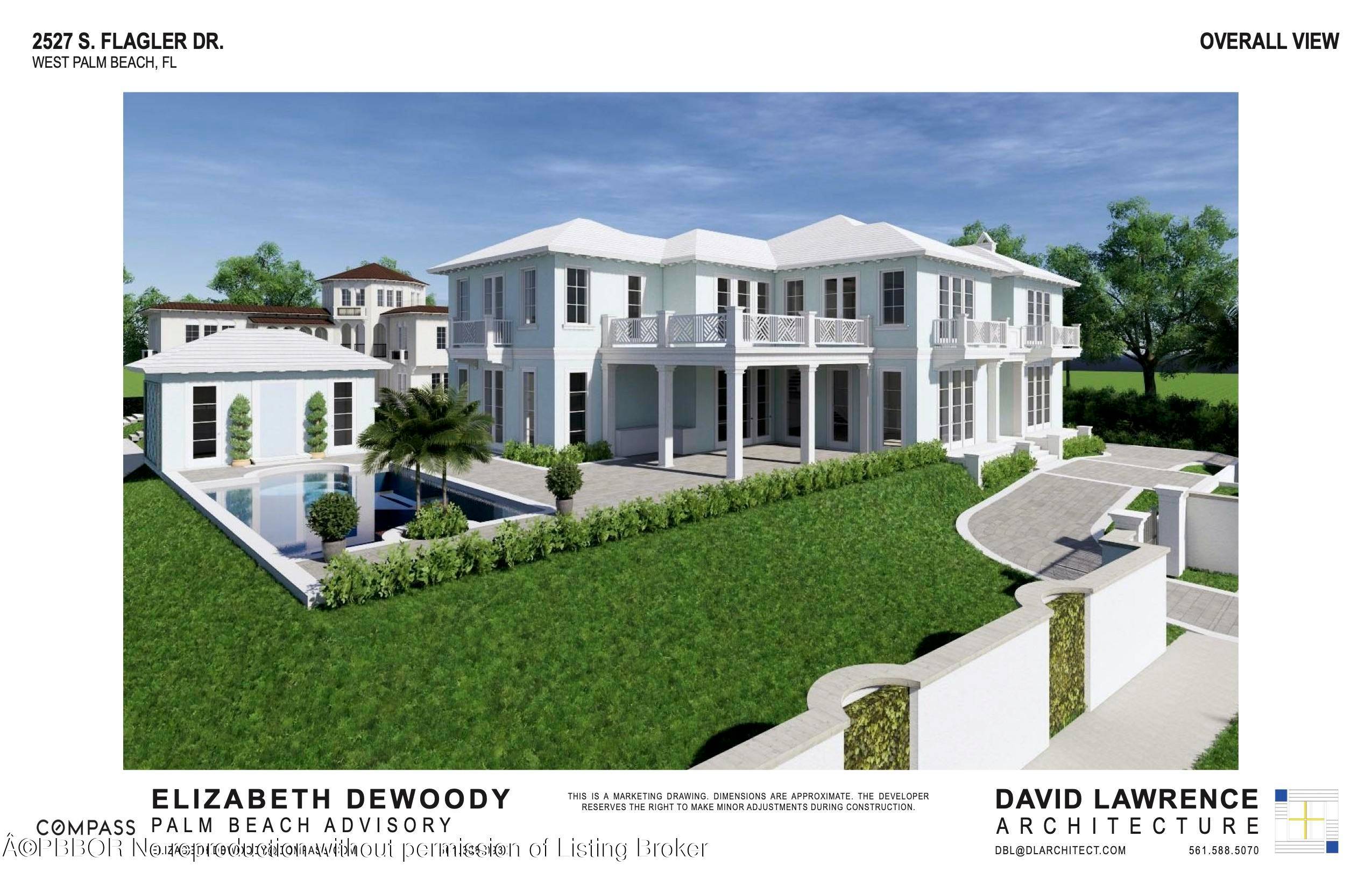 New construction waterfront El Cid Flagler Drive home beautifully designed with 5 bedrooms, 6.