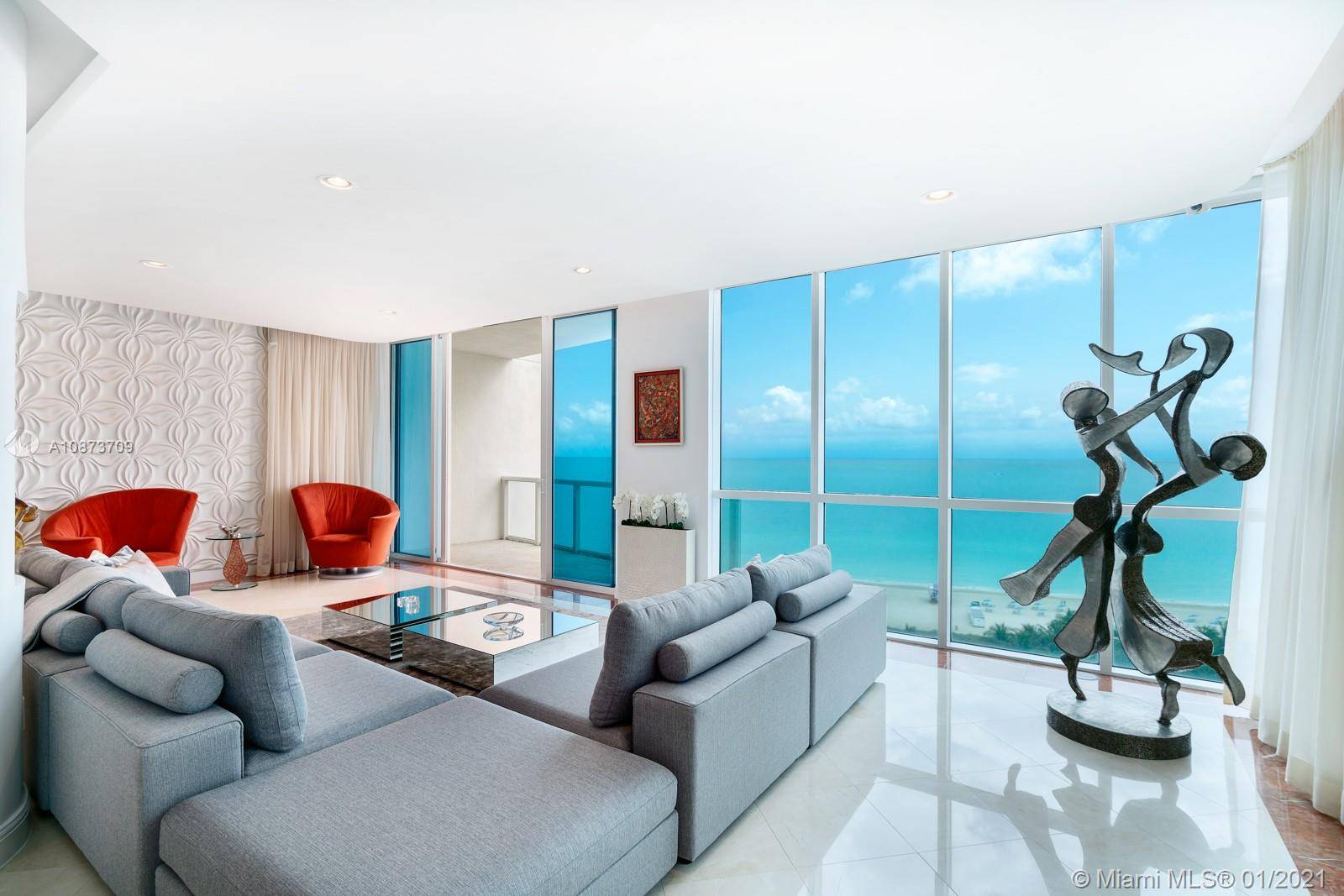 Spacious 3404 sf condo with direct ocean views for lease at Continuum North.