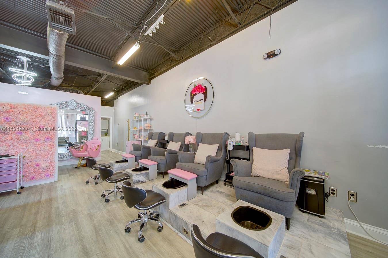 Newly renovated Miami Gardens nail salon for sale, featuring low rent below market rates.