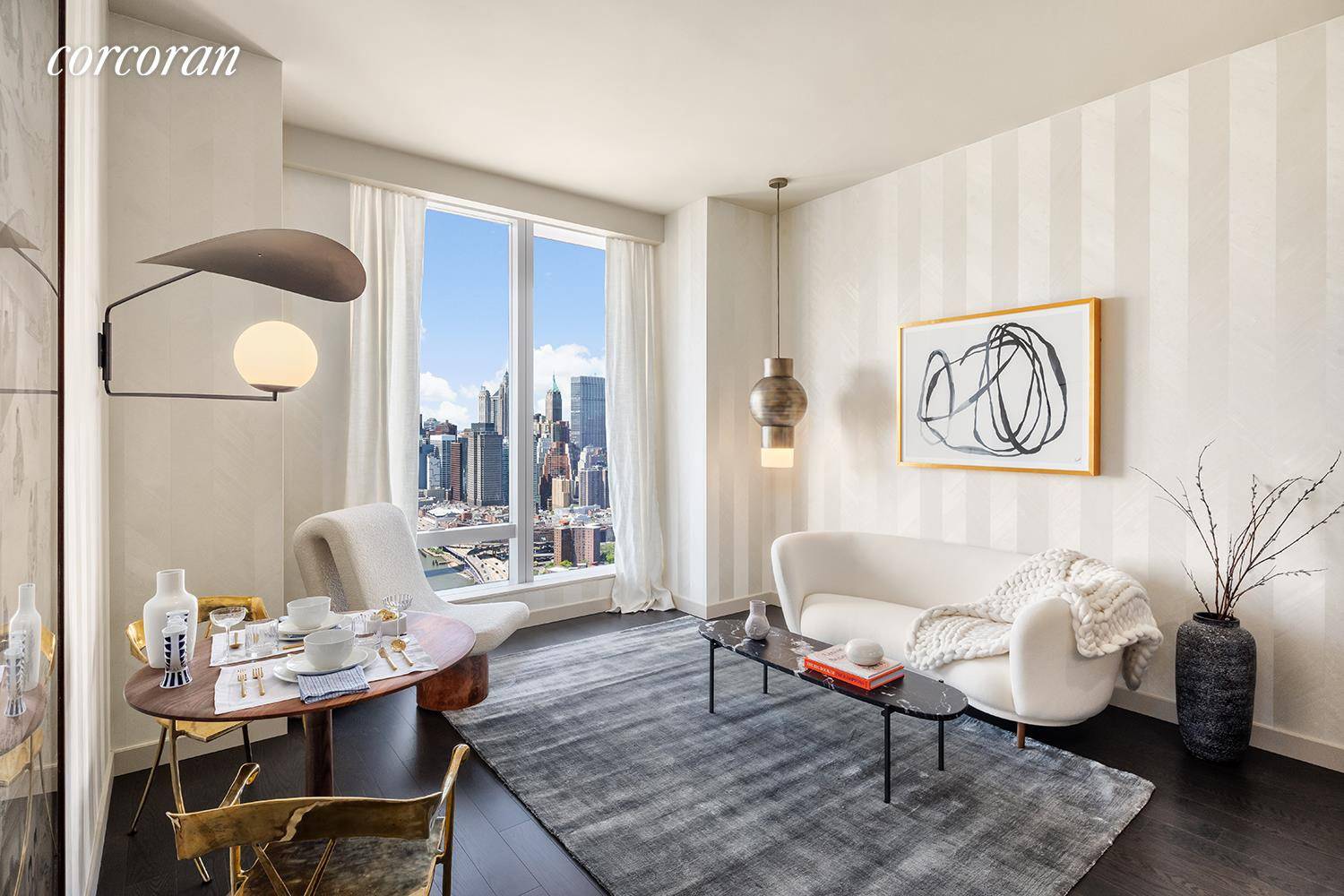 Welcome home to Residence 80B, a luxurious 2 bed 2 bath penthouse at One Manhattan Square.