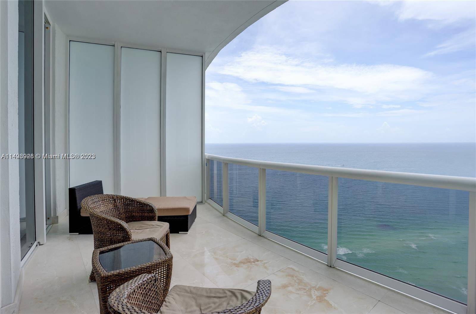 Oceanfront Furnished YEARLY RENTAL Unit has 11 Feet Ceiling with extended terrace with panoramic Ocean and Intracoastal Views.