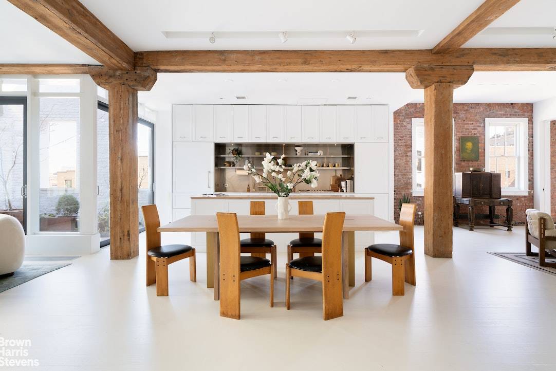 At nearly 3, 300 square feet, this full floor industrial loft offers priorities of space, volume, extraordinary light and private outdoor space.