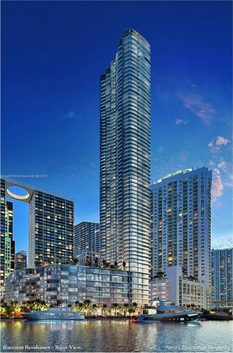 Magnificent 4 bed, 4. 5 bath corner unit at Baccarat Residences Miami, boasting an open floorplan with captivating Bay and River views.
