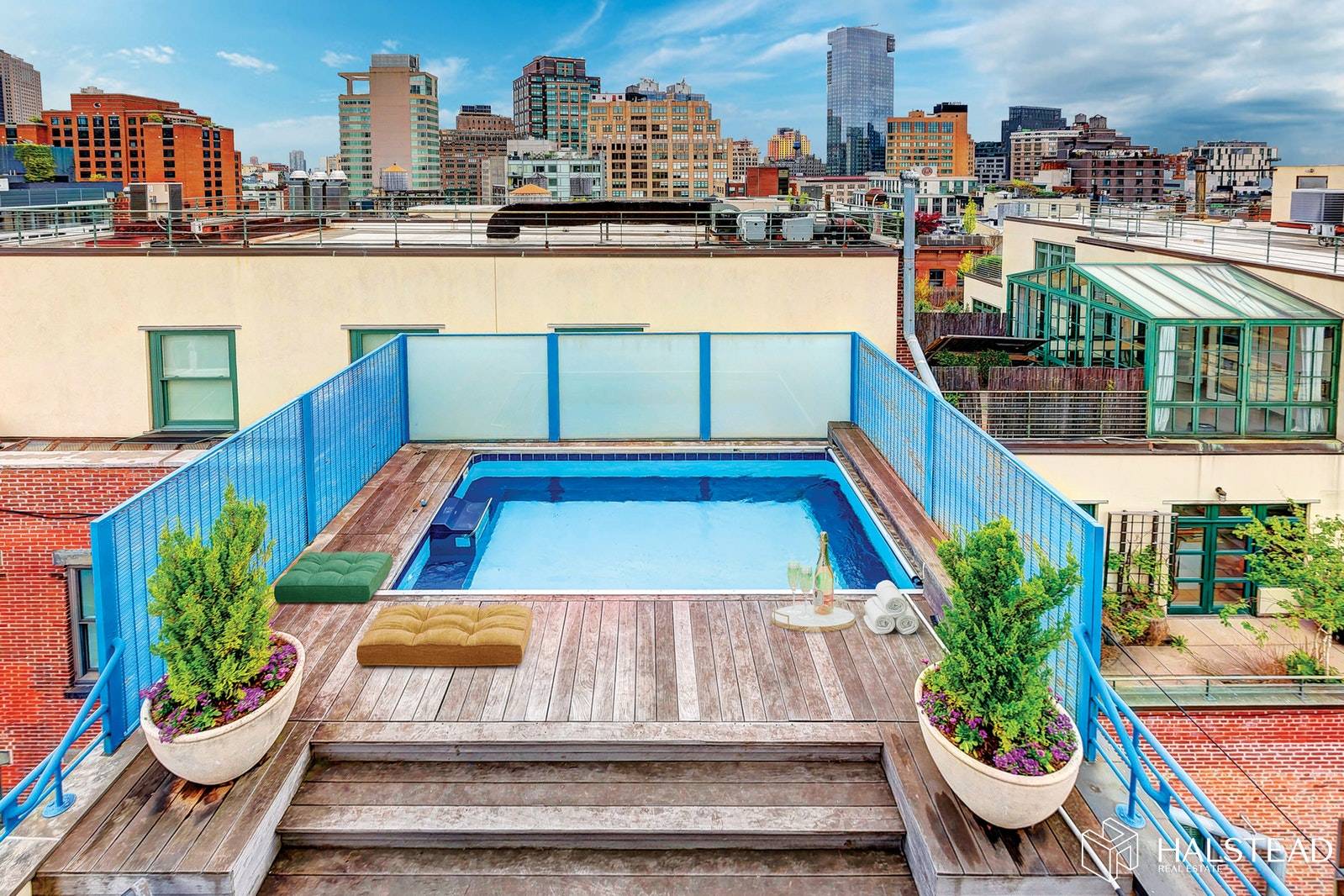 In the heart of Soho's historic Cast Iron District, the quintessential duplex penthouse loft is now available and it has an outdoor heated resistance swimming pool !