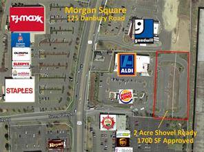 Prominent location with a stop light in the heart of the Route 7 202 retail corridor.