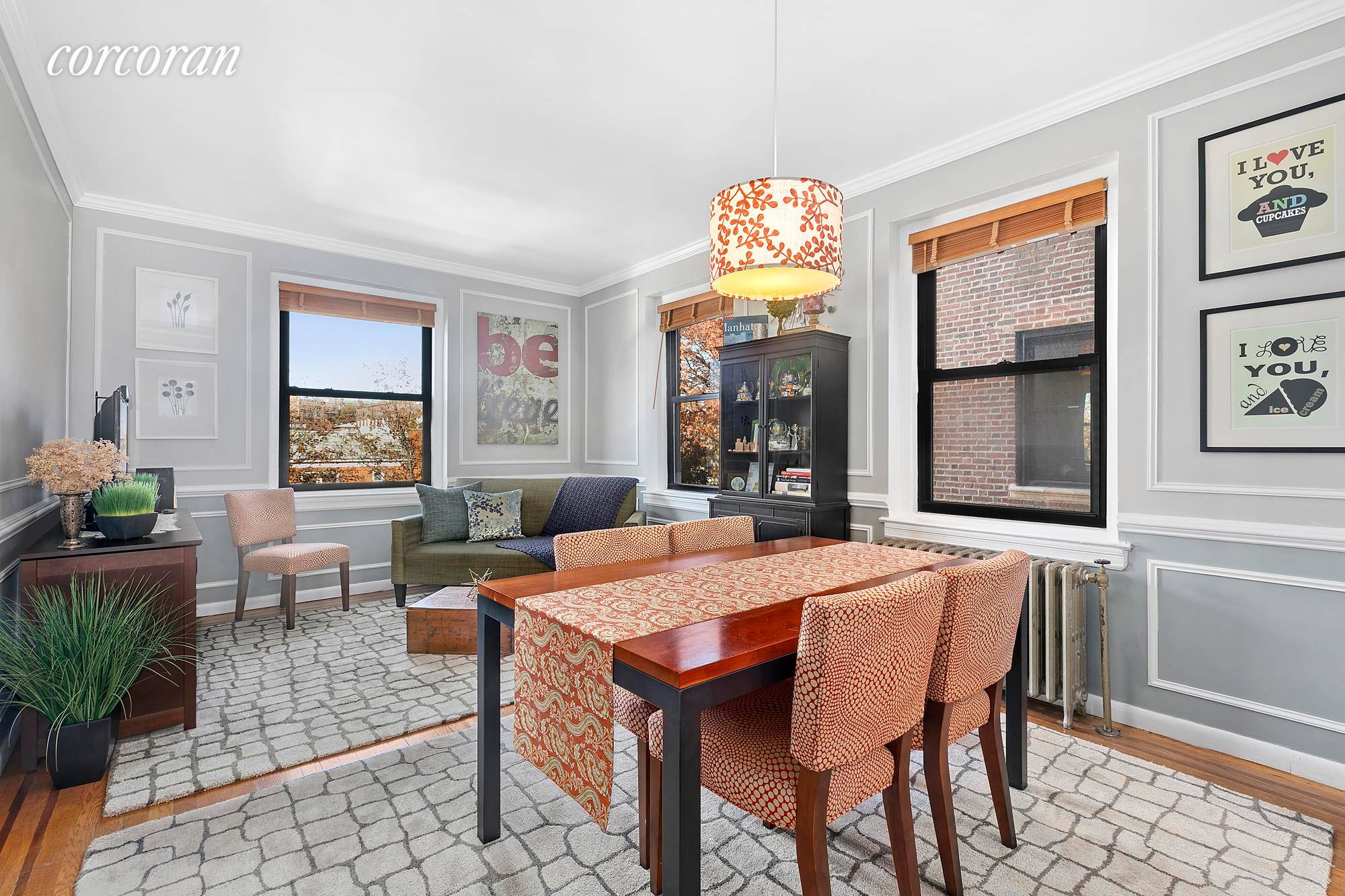 Located at 85 11 Lefferts Boulevard, an intimate pre war cooperative, this 2 BR 1 BA home is bright and airy.